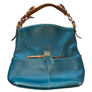 Dooney Burke Womens Shoulder Bag Blue Dillen Pocket Sac Purse Classic